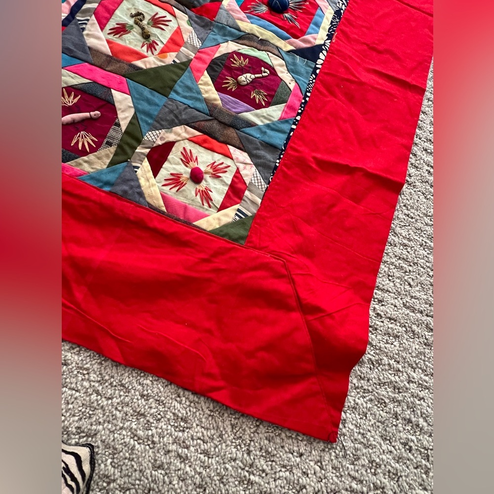 Handmade Chinese Quilt  Bai Jia Bei Patchwork The One hundred family 70 X 48 - Picture 4 of 8